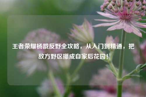 王者荣耀杨戬反野全攻略,从入门到精通,把敌方野区攥成自家后花园!