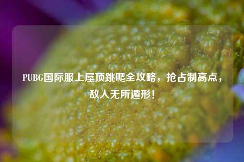 PUBG国际服上屋顶跳爬全攻略,抢占制高点,敌人无所遁形!