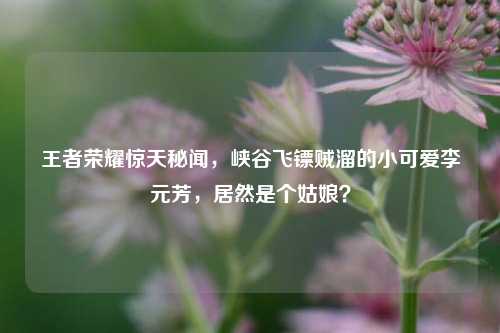 王者荣耀惊天秘闻,峡谷飞镖贼溜的小可爱李元芳,居然是个姑娘?
