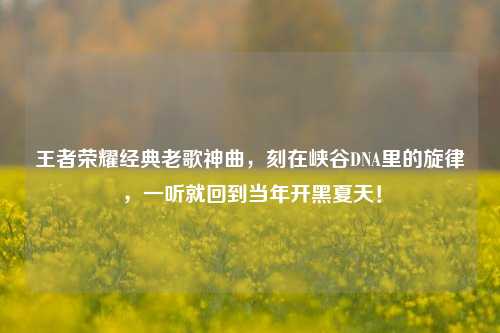 王者荣耀经典老歌神曲，刻在峡谷DNA里的旋律，一听就回到当年开黑夏天！