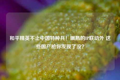 和平精英不止中国特种兵！眼熟的IP联动外 这些国产枪你发现了没？